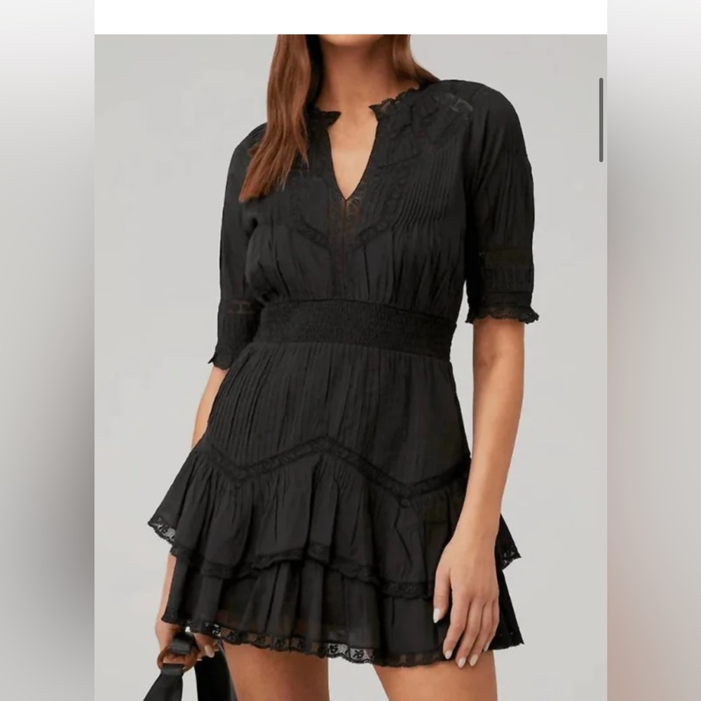 Black Clovis Dress LoveShackFancy
